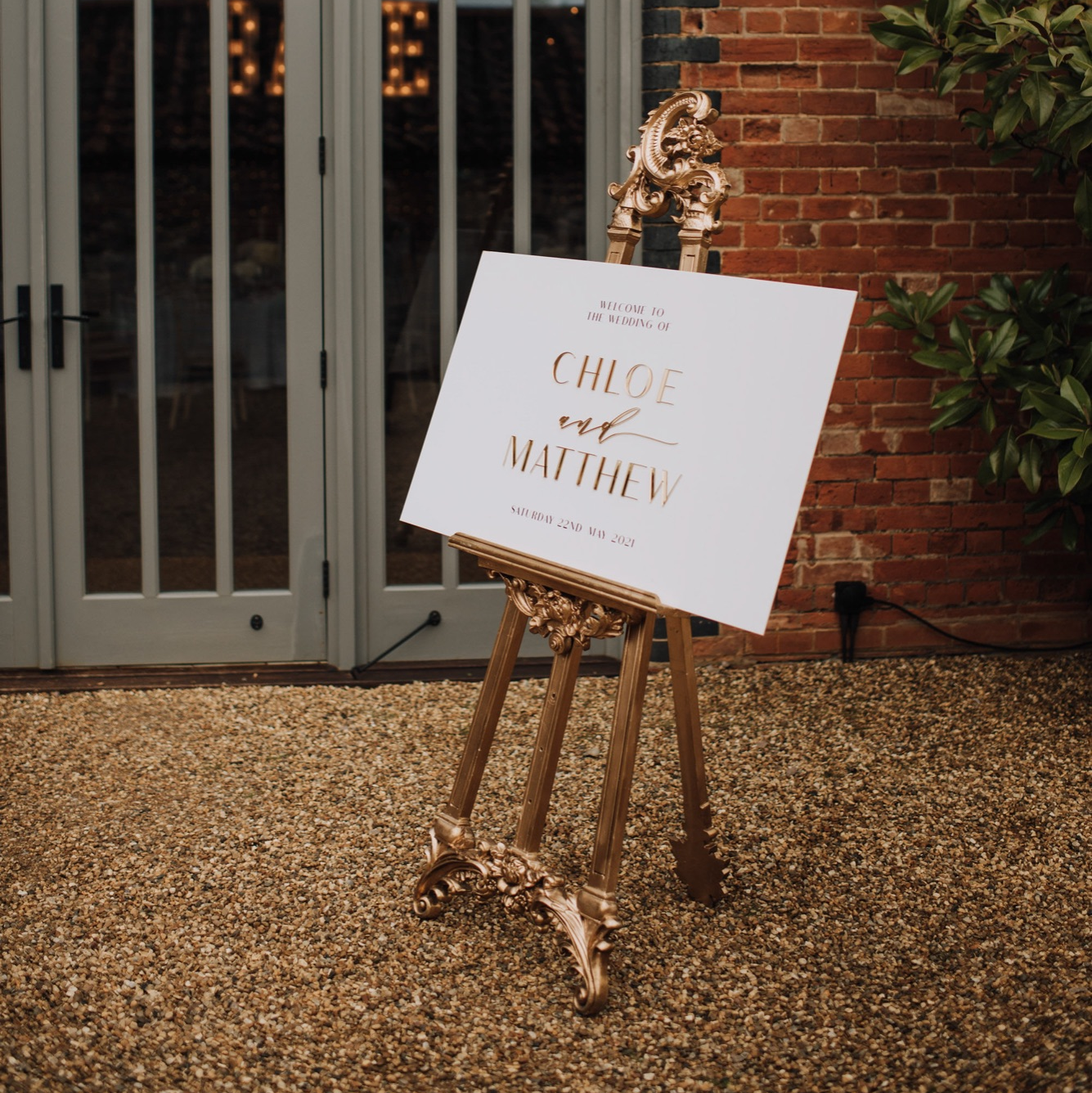 Confetti filled acrylic wedding sign