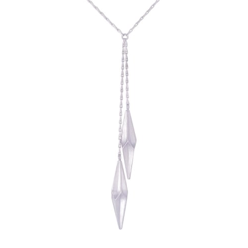 Shard Silver Double Drop Necklace