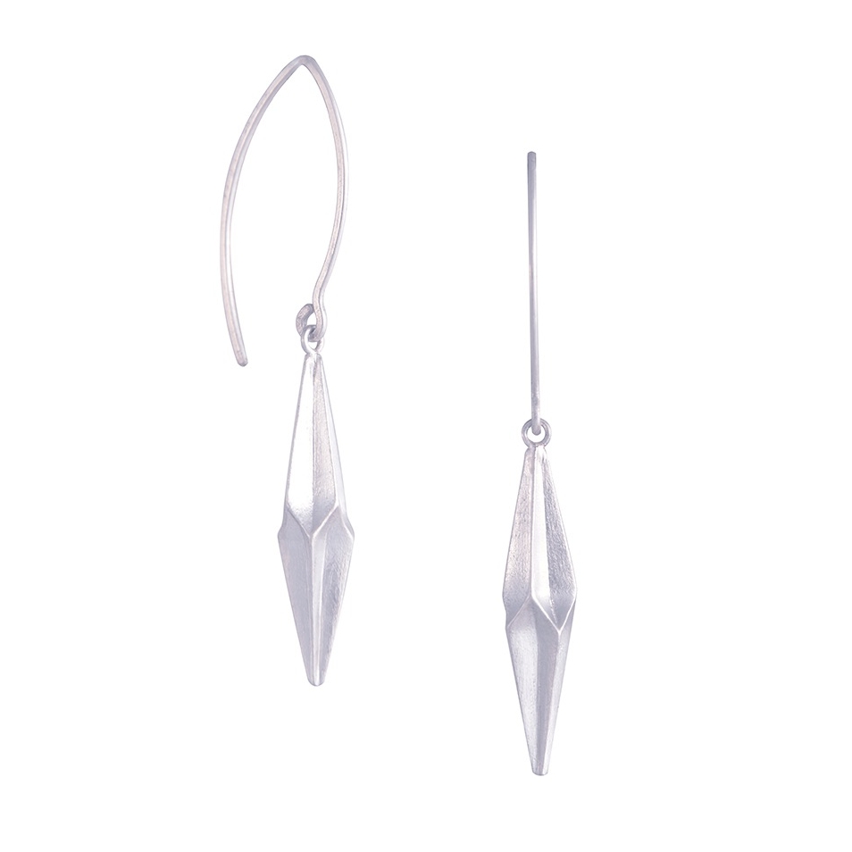 Silver Shard Drop Earrings