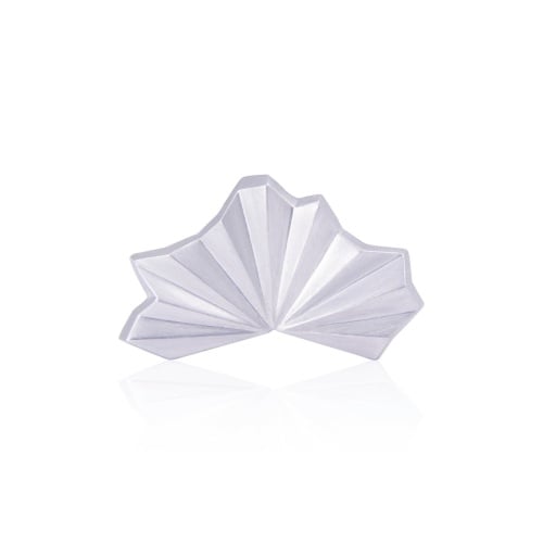 Pleated Silver Fan Ring (plain)