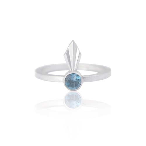 Pleated Silver Petal Ring by Alice Barnes