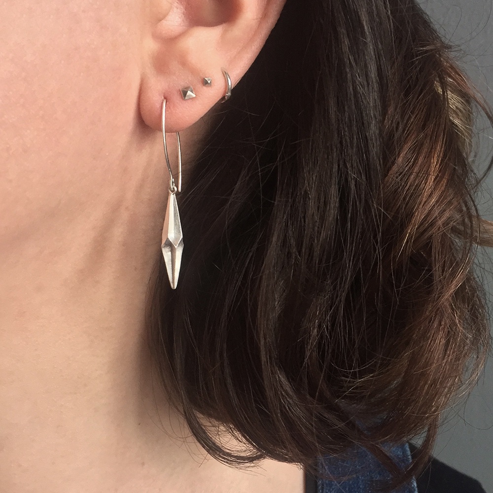 Shard Silver Drop Earrings