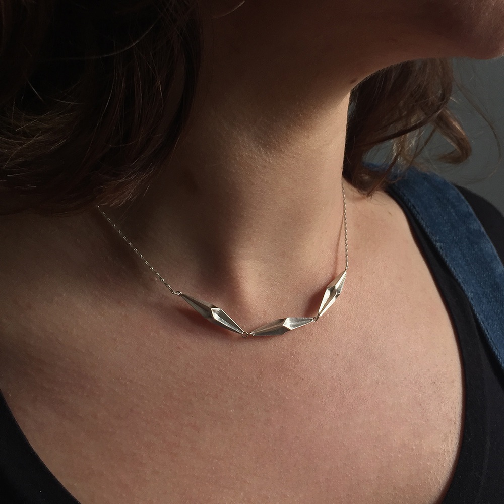 Shard Silver Triplet Necklace