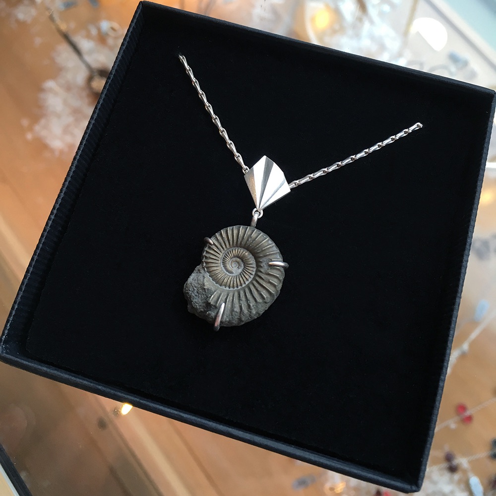 Ammonite Pleated Pendant