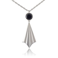 Pleated Silver Ray Necklace