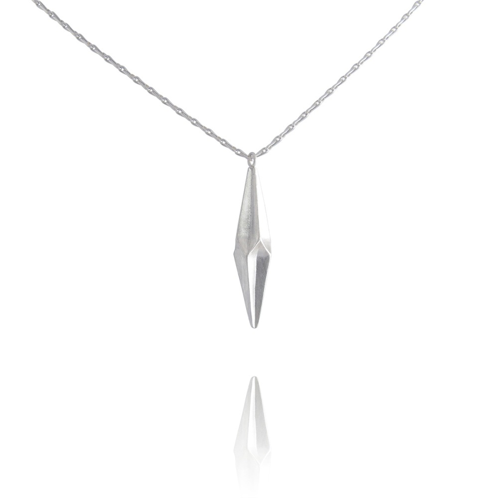 Shard Silver Single Drop Necklace
