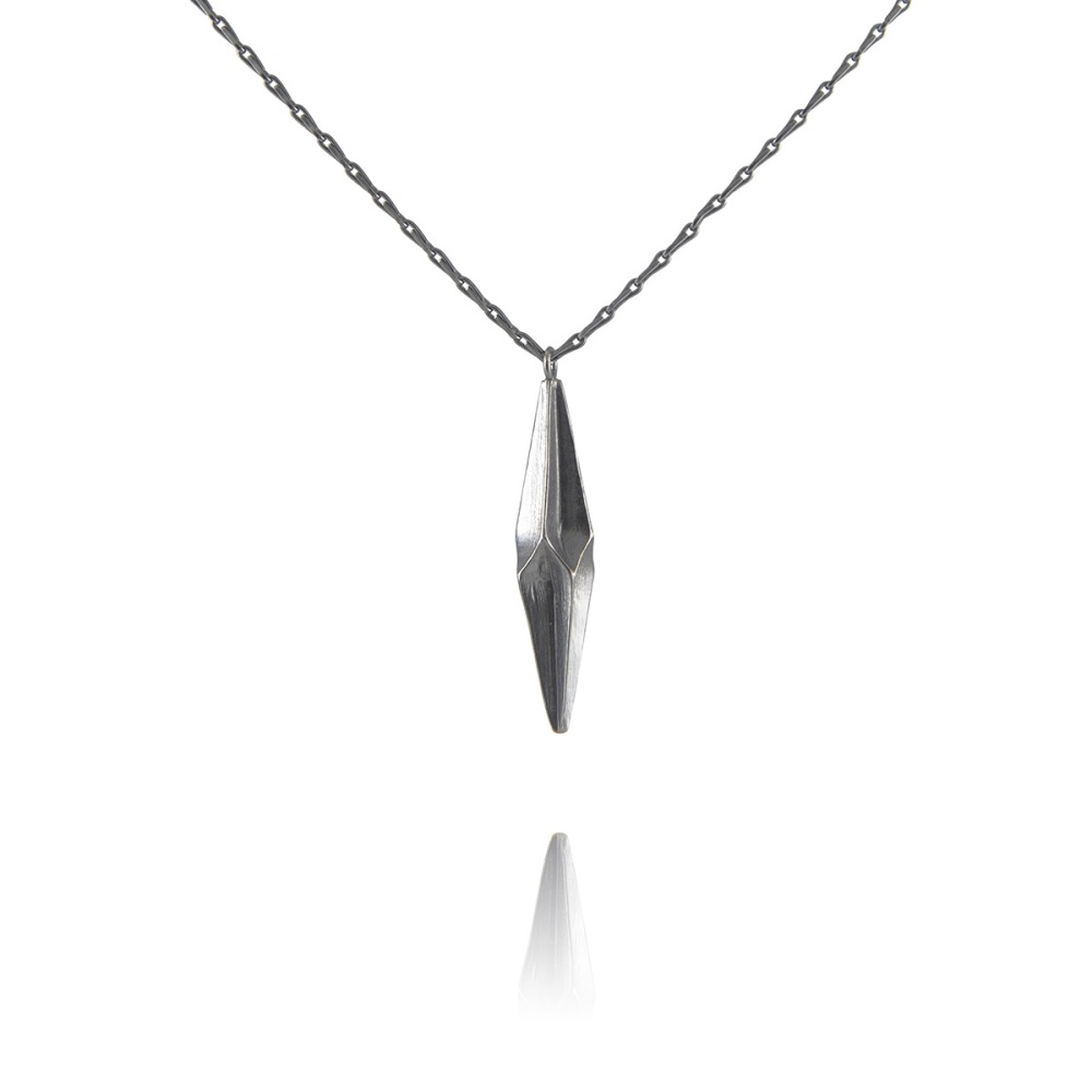 Shard Black Single Drop Necklace