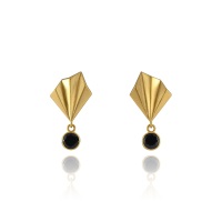 Pleated Gold Vermeil Glimmer Studs
