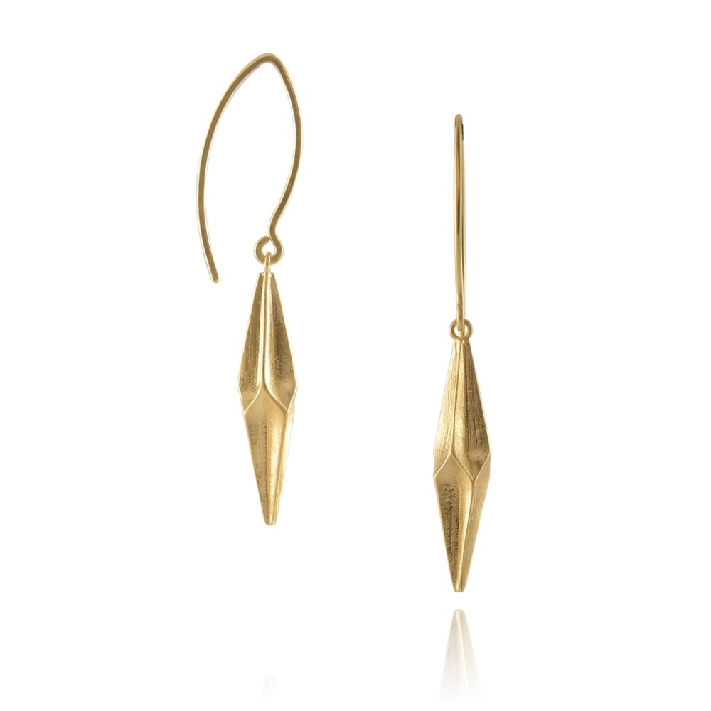 Shard Gold Vermeil Drop Earrings by Alice Barnes