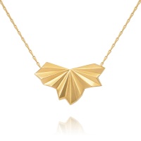 Pleated Gold Vermeil Fan Necklace
