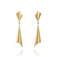 Pleated Gold Vermeil Drop Earrings