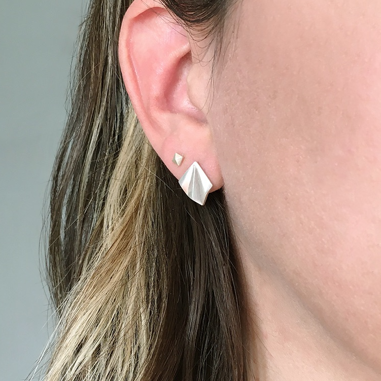 Pleated Silver Studs