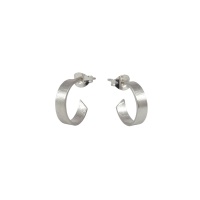 Folded Silver Small Hoops