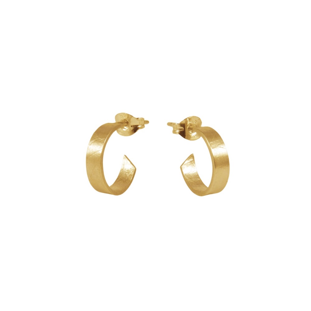 Folded Gold Vermeil Small Hoops