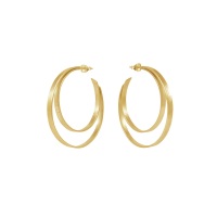 Folded Gold Vermeil Large Double Hoops