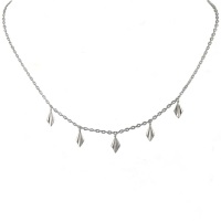 Pleated Silver Multi Fan Necklace