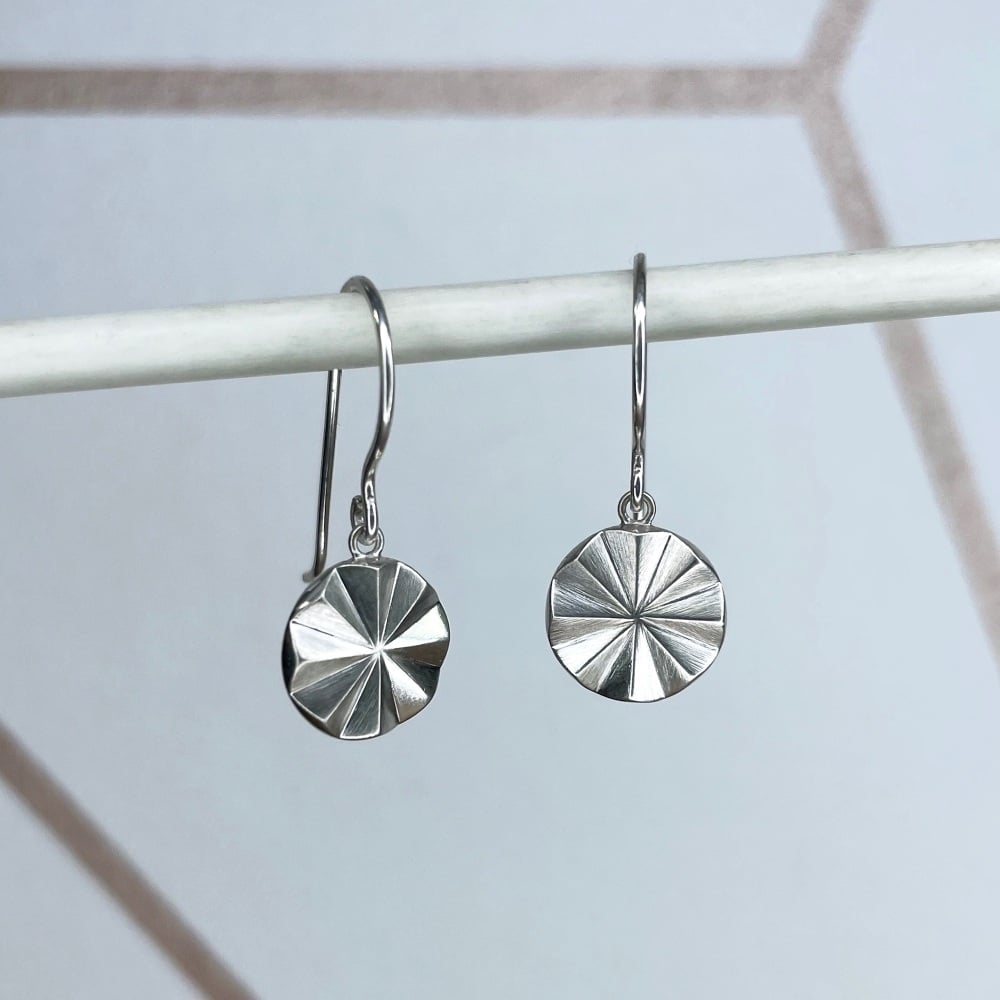 Polaris Starburst Drop Earrings, silver