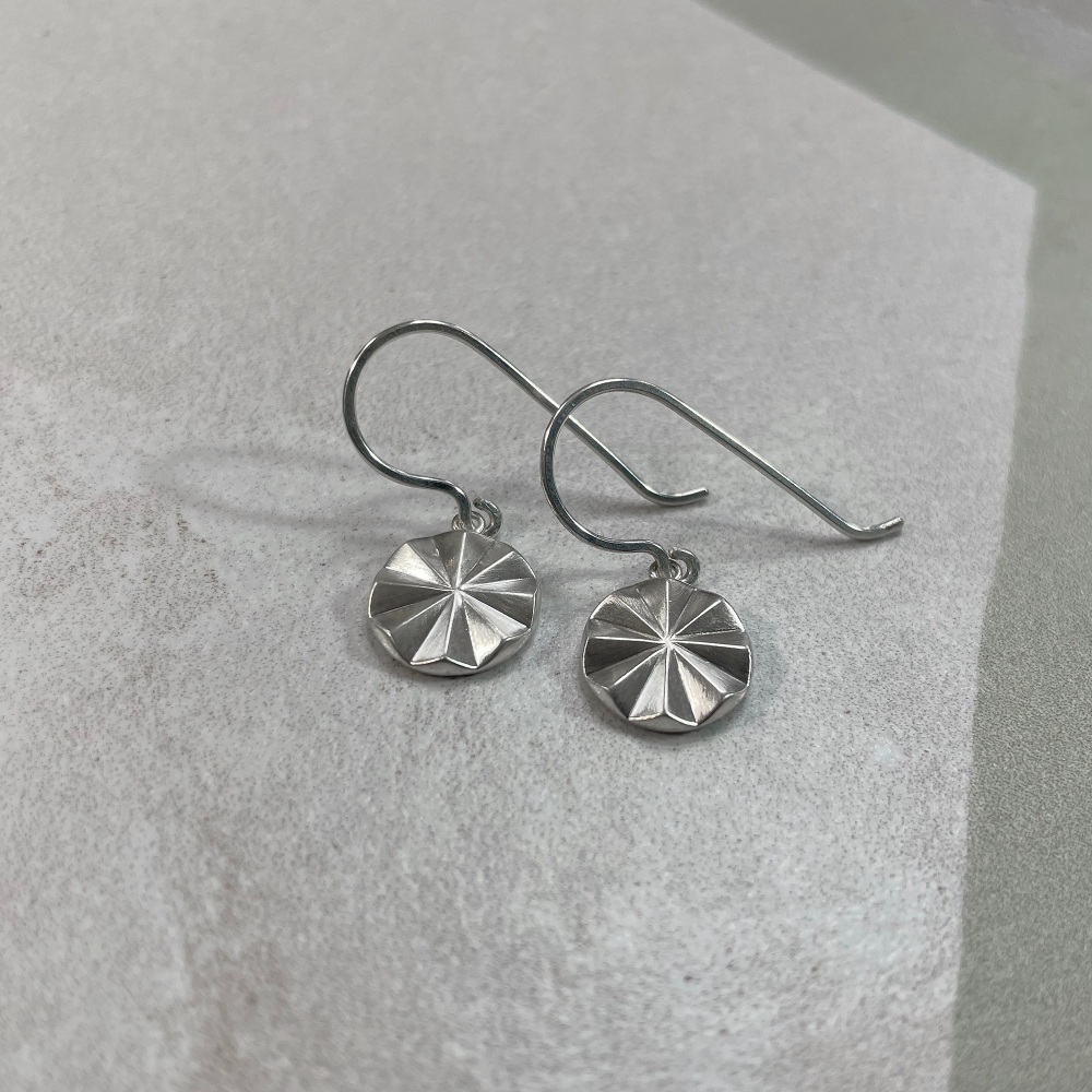 Polaris Starburst Drop Earrings, silver