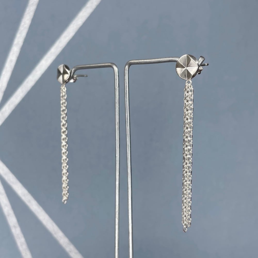 Polaris Nova Chain Drop Earrings, silver