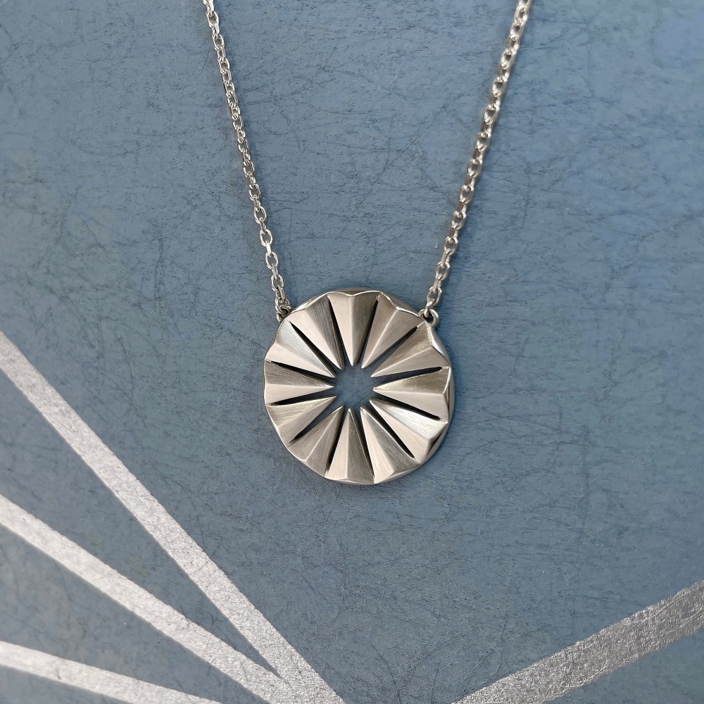 Polaris Radial Necklace, silver