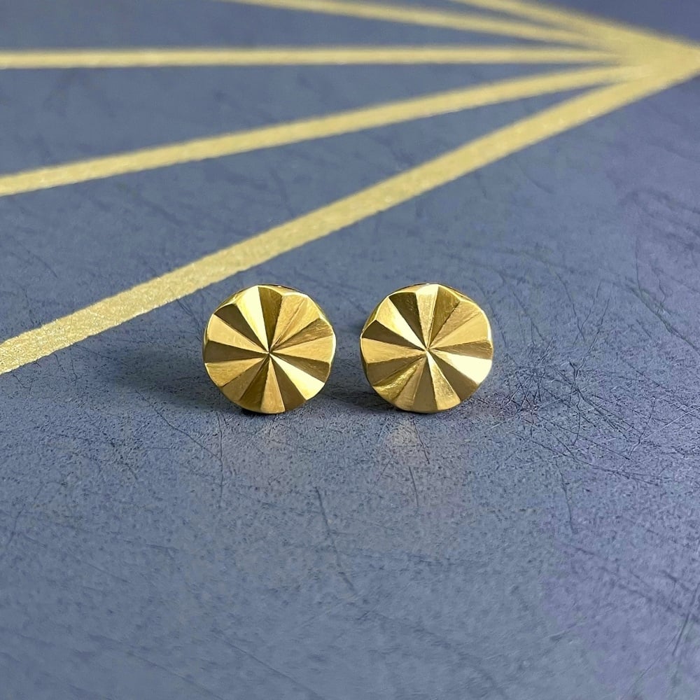 Polaris Starburst Studs, gold vermeil