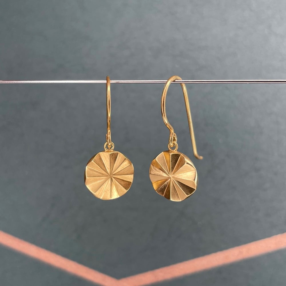 Polaris Starburst Drop Earrings, gold vermeil