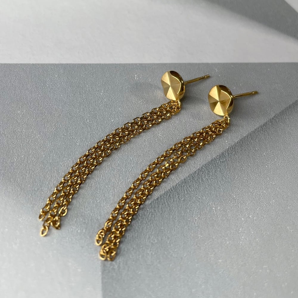 Polaris Nova Chain Drop Earrings, gold vermeil