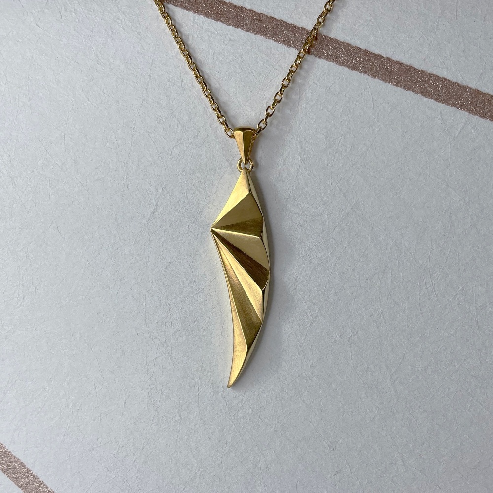 Polaris Arc Pendant, gold vermeil