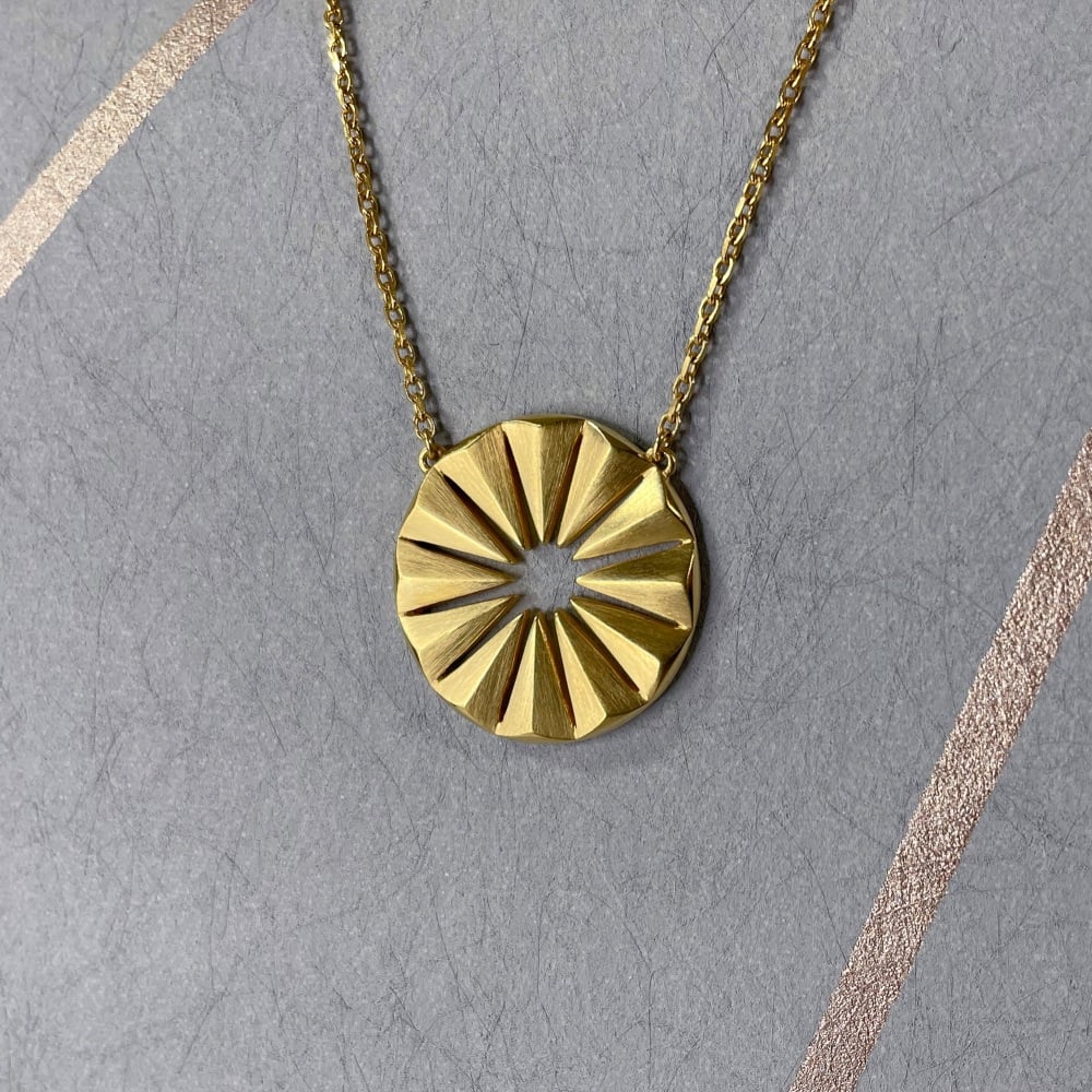 Polaris Radial Necklace, gold vermeil