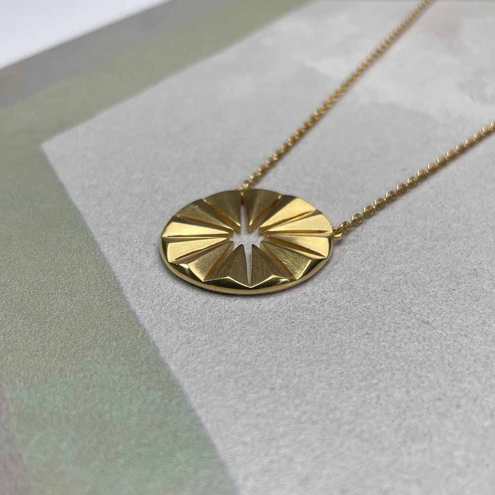 Polaris Radial Necklace, gold vermeil