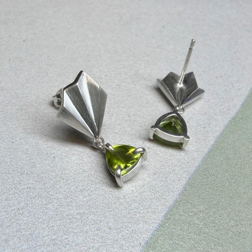 One of a kind Peridot Glimmer Studs