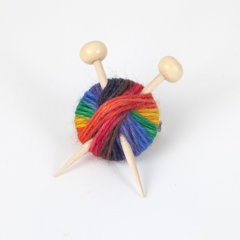 Knitting Pride Yarn Brooch