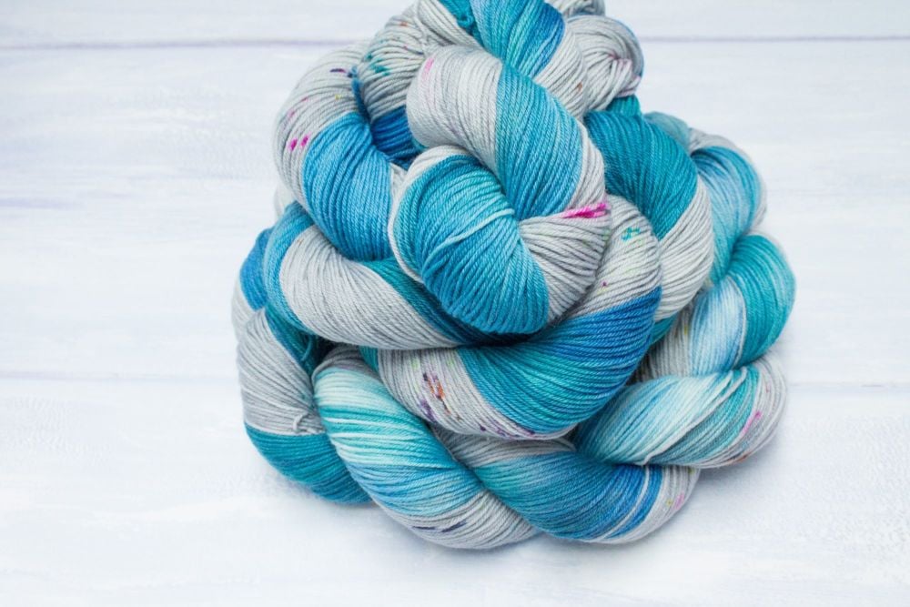 Water Sphere ~ Spells Collection- Self striping sock