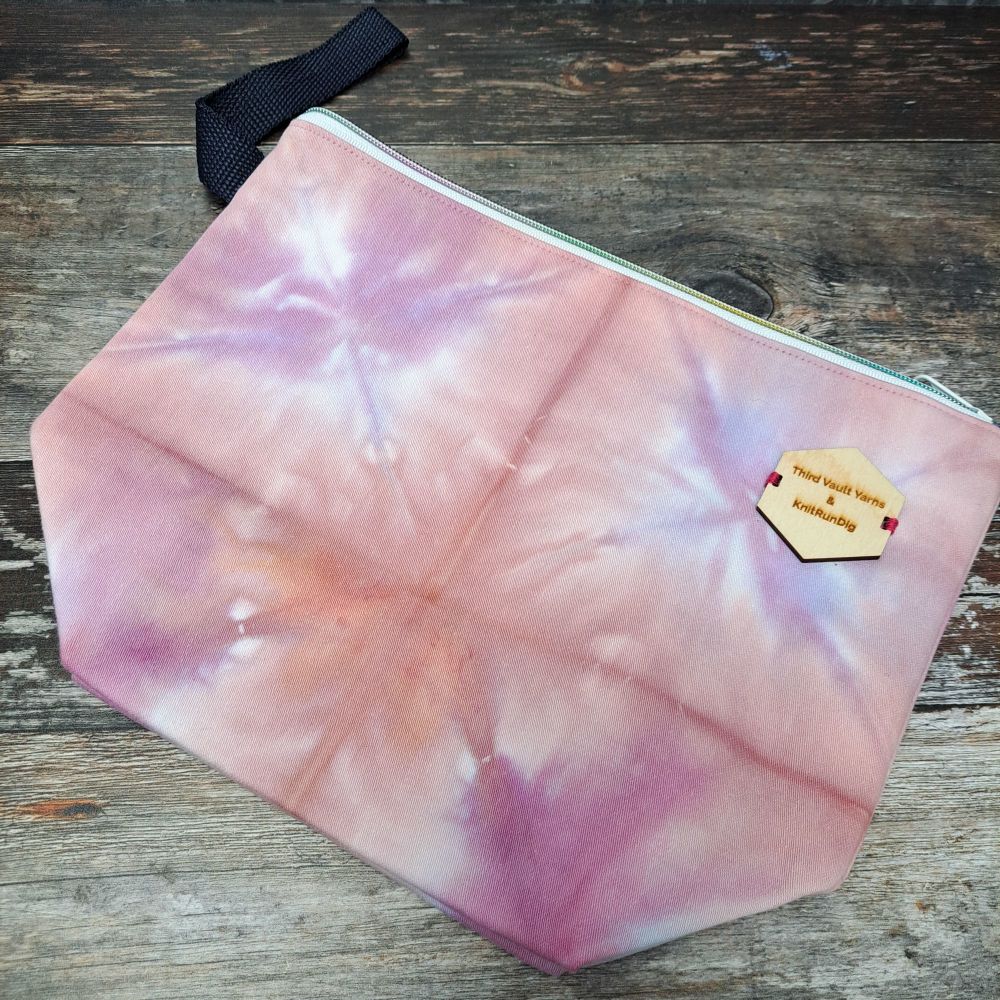 Pink Triangles ~ Hand Dyed Project bag