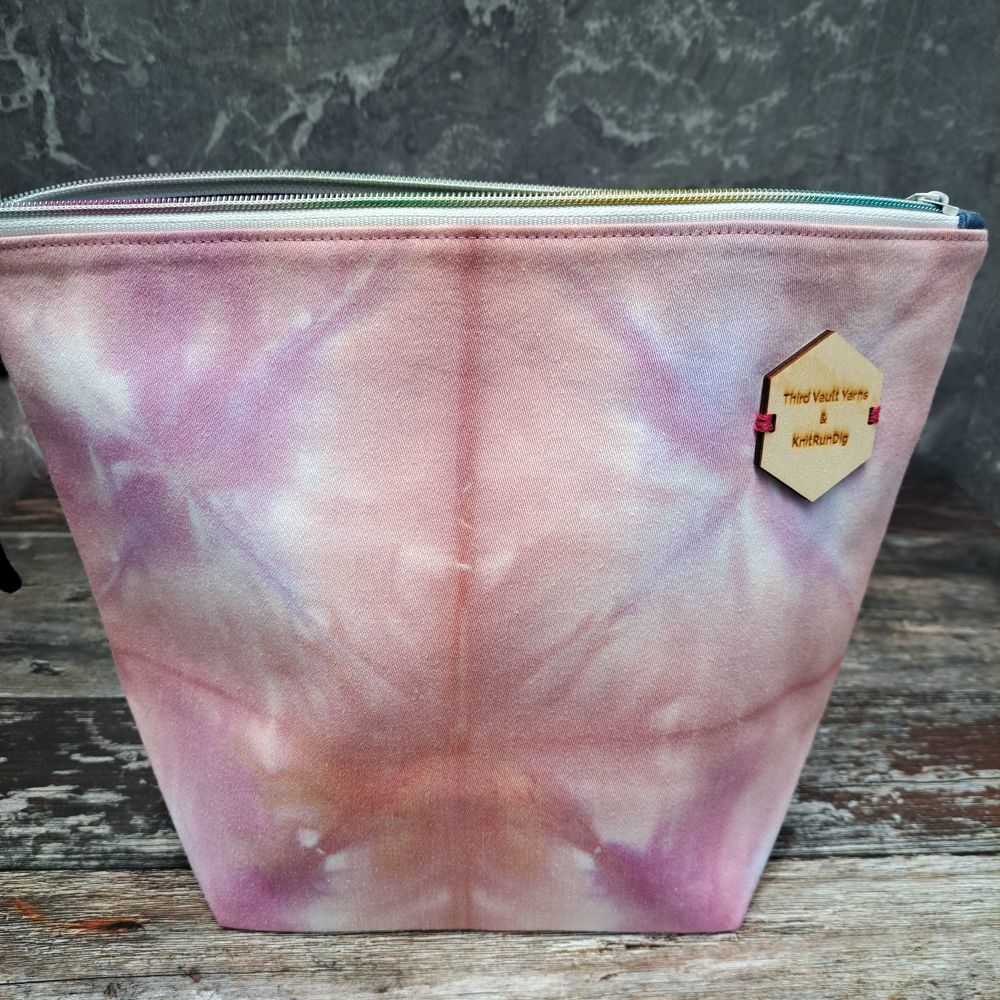 Pink Triangles ~ Hand Dyed Project bag