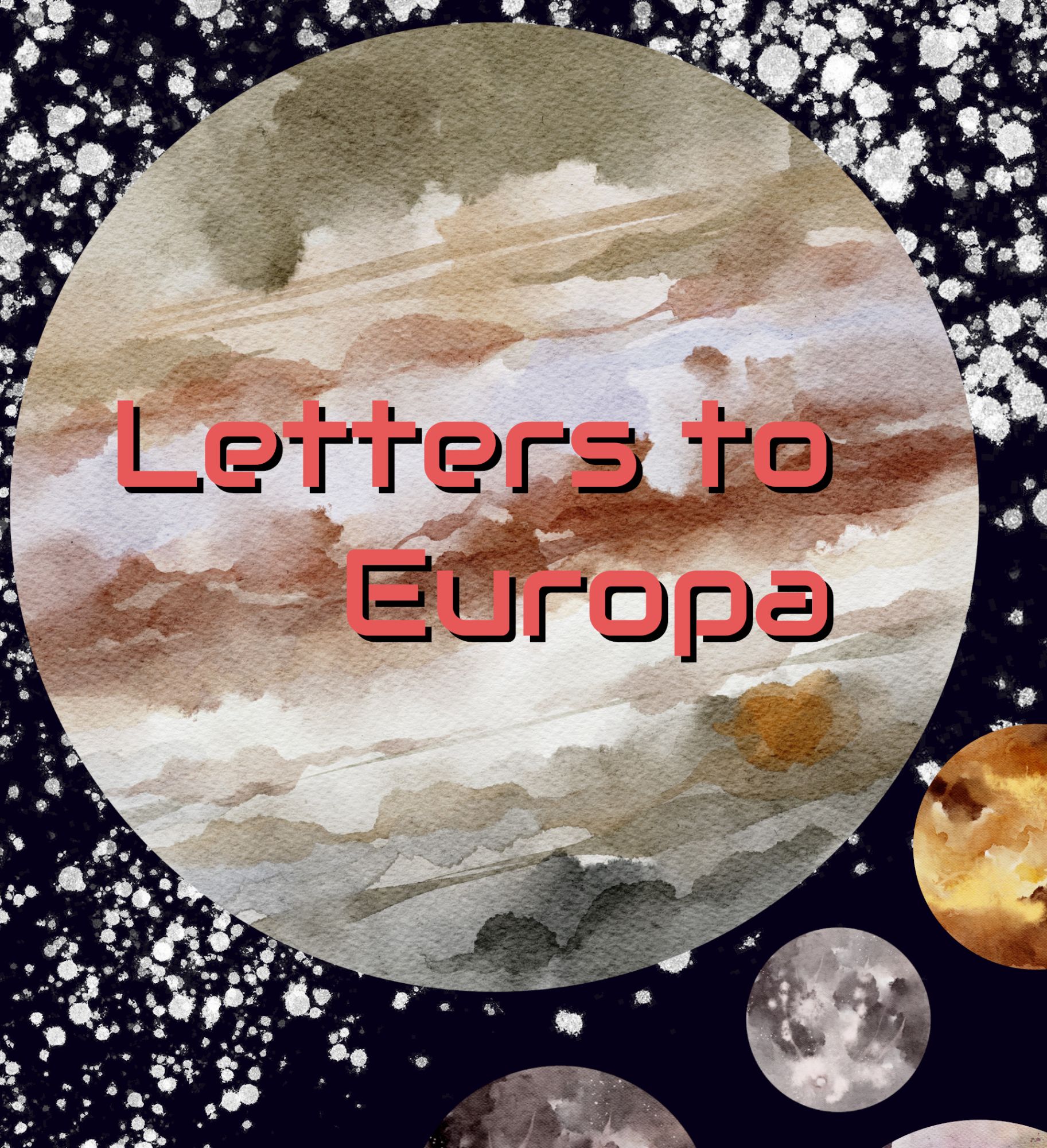 An image of jupiter zoomed in with the text of Letter of Europa
