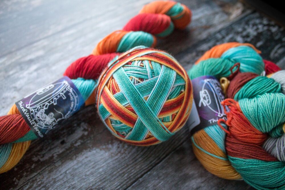 Verdigris - Self striping sock