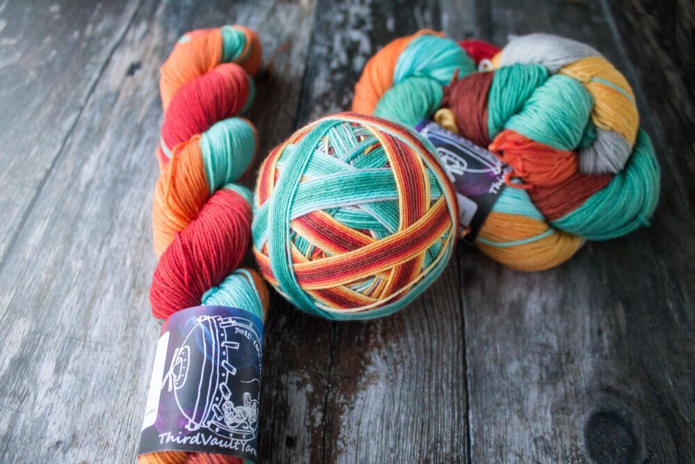 Verdigris - Self striping sock