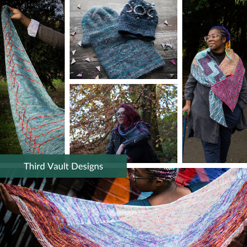 a collage of different photos of shawls and a hat