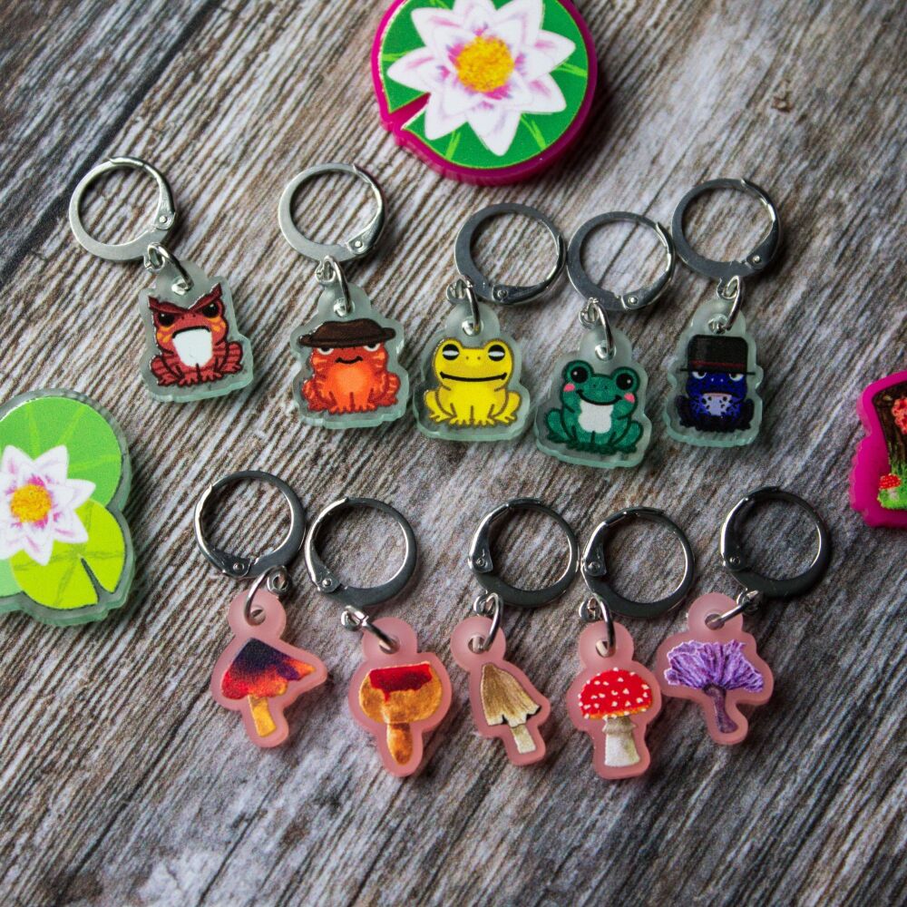 Frogs & Mushroom Stitchmarker Sets