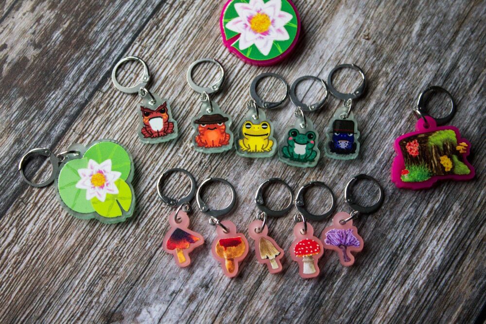 Frogs & Mushroom Stitchmarker Sets