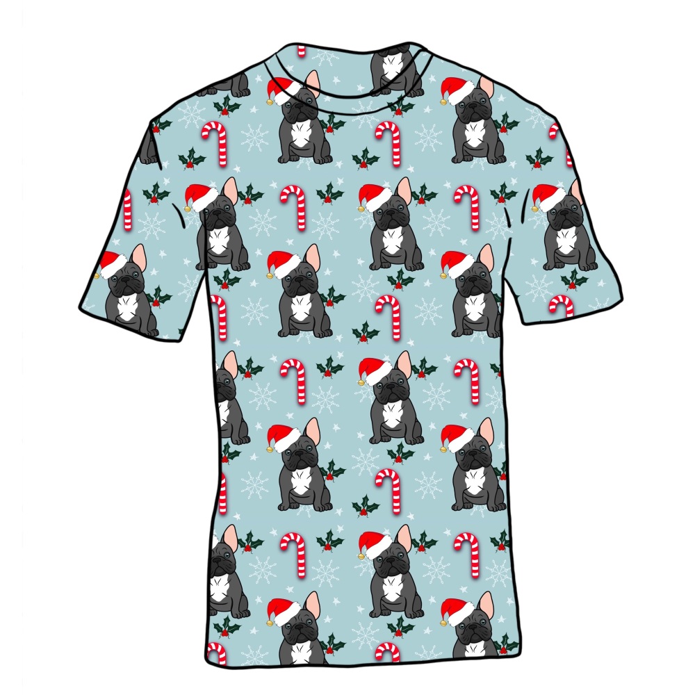 Womens Frenchie Christmas Top