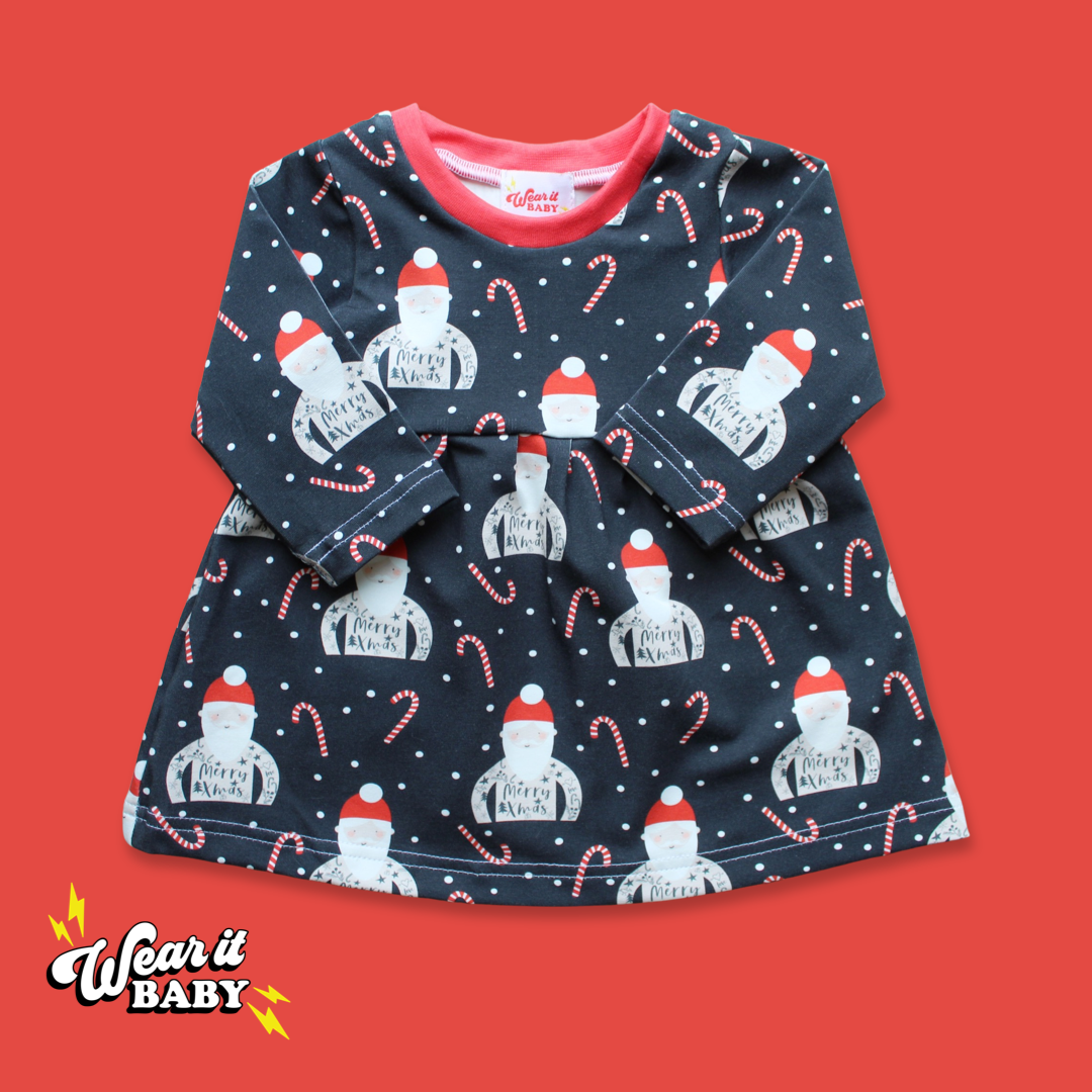 Santa Rocks long sleeved Smock Dress