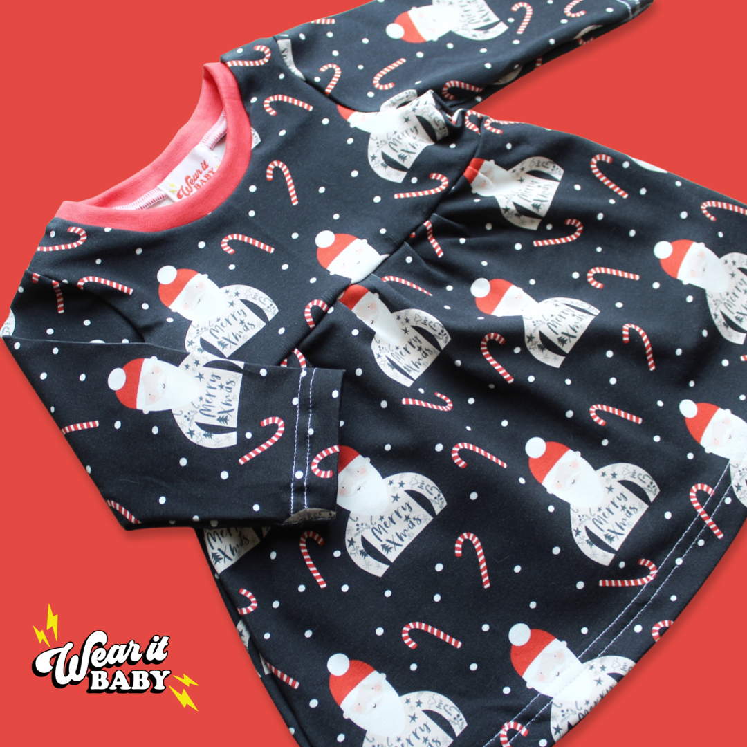 Santa Rocks long sleeved Smock Dress