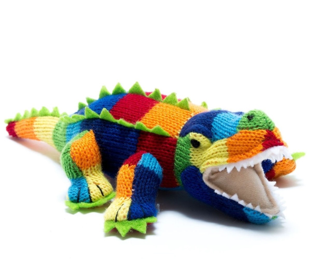 Crocodile Rattle - Bold Rainbow Stripe