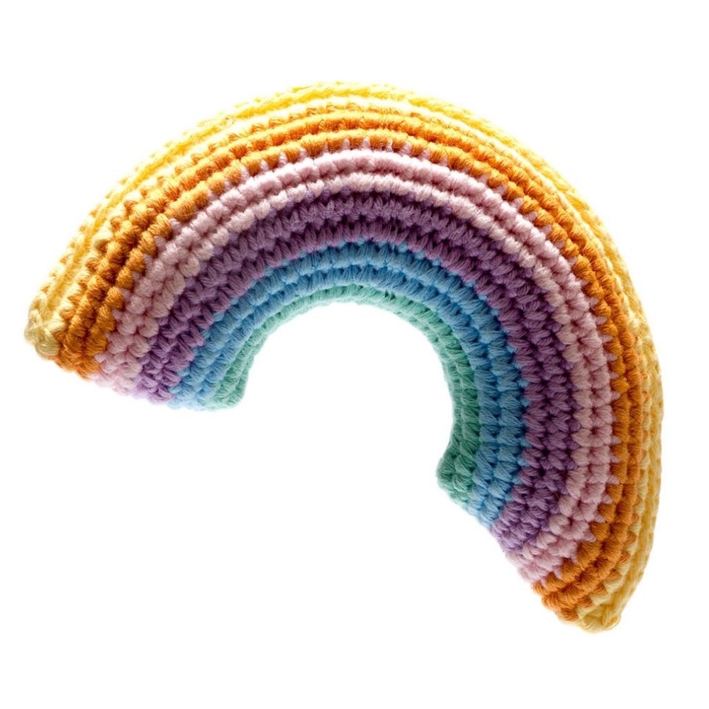 Crochet Pastel Rainbow Rattle