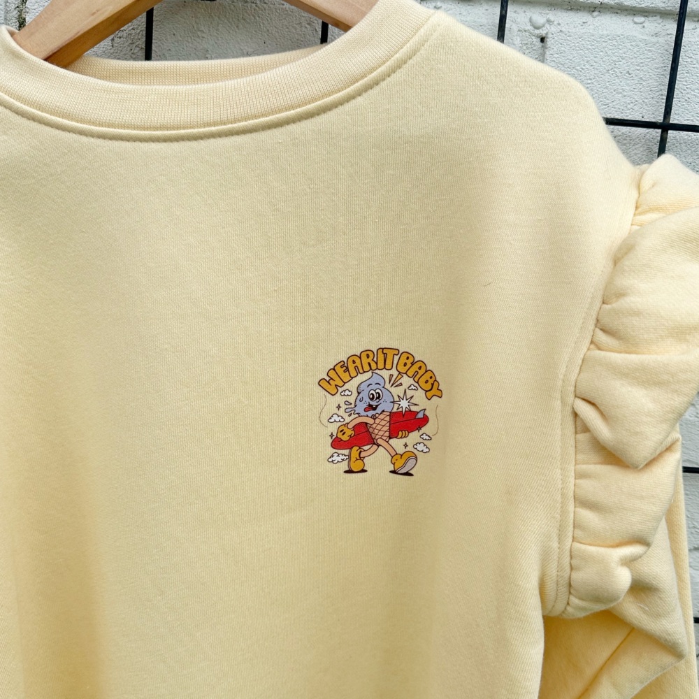 Hello Summer Frill sleeve Sweatshirt