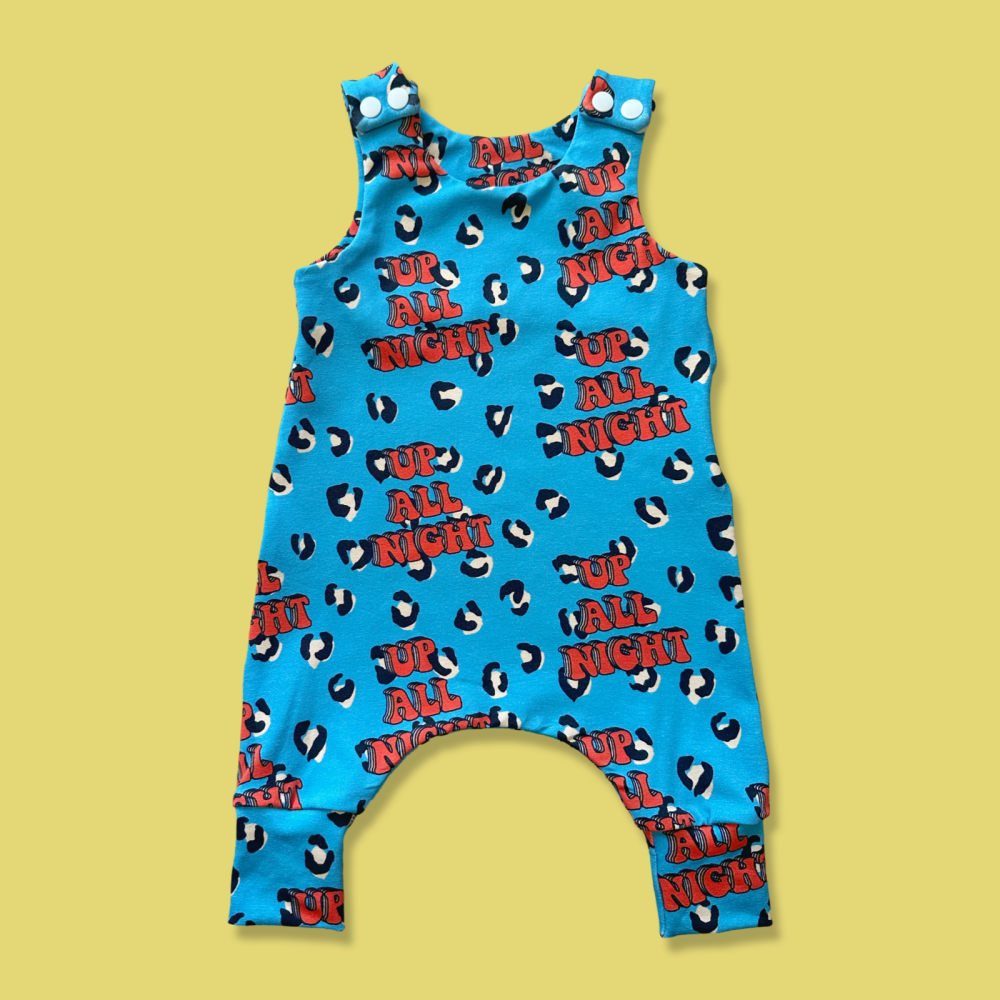 Up all night Blue Romper