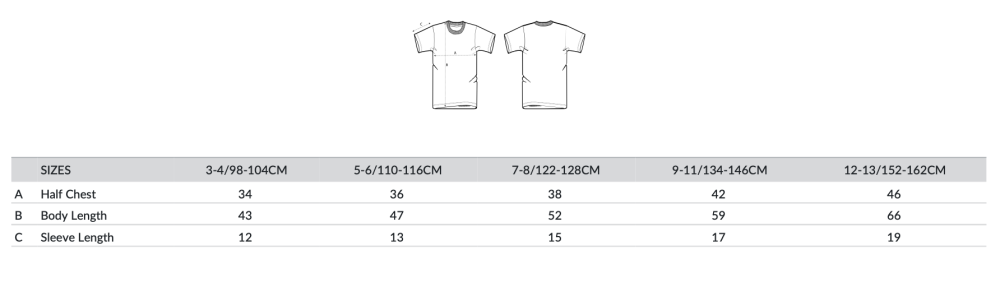 KIDS SIZE GUIDE SST702