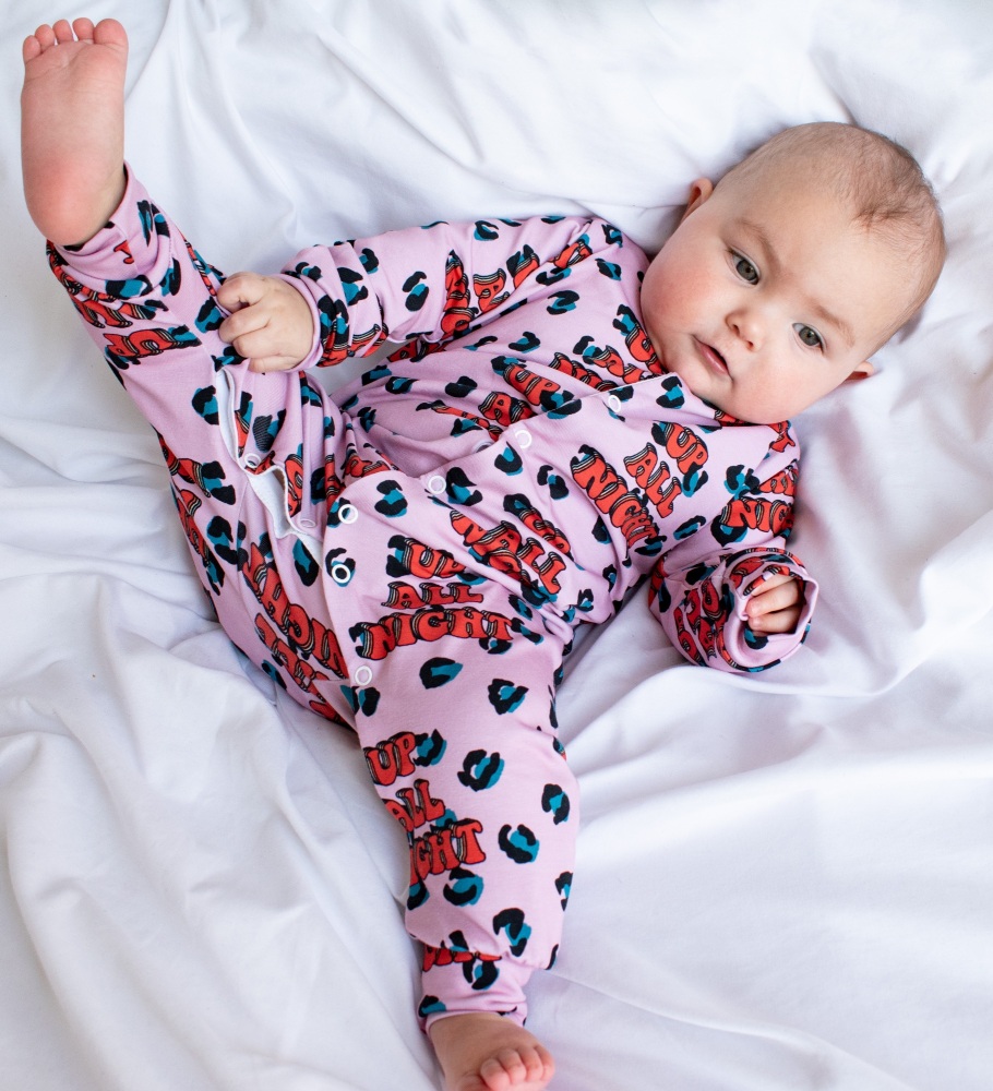Up all Night Baby-grow (Ready made)